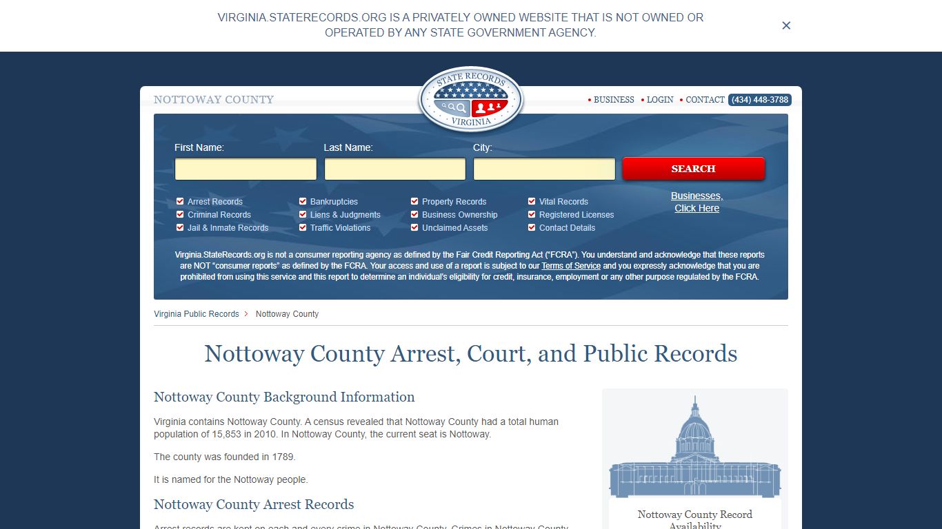 Nottoway County Arrest, Court, and Public Records