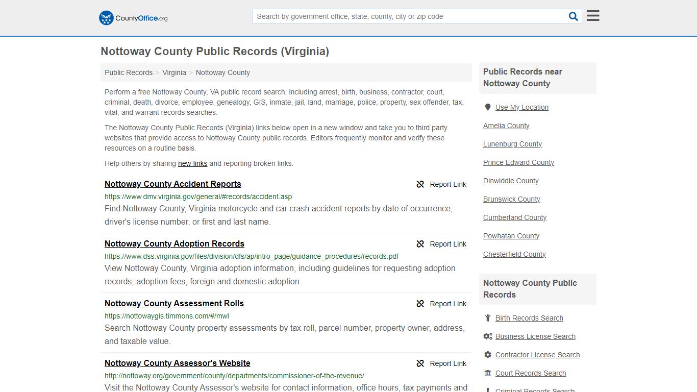 Nottoway County Public Records (Virginia) - County Office