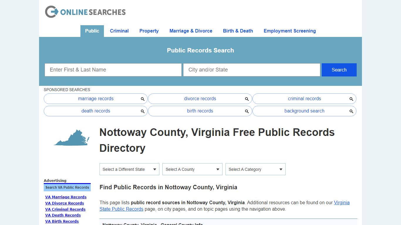 Nottoway County, Virginia Public Records Directory