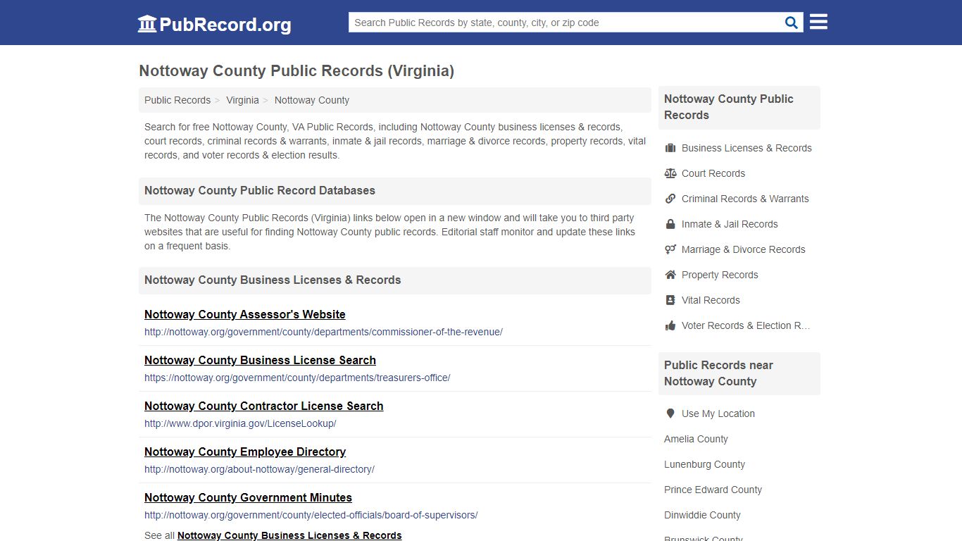 Nottoway County Public Records (Virginia) - PubRecord.org