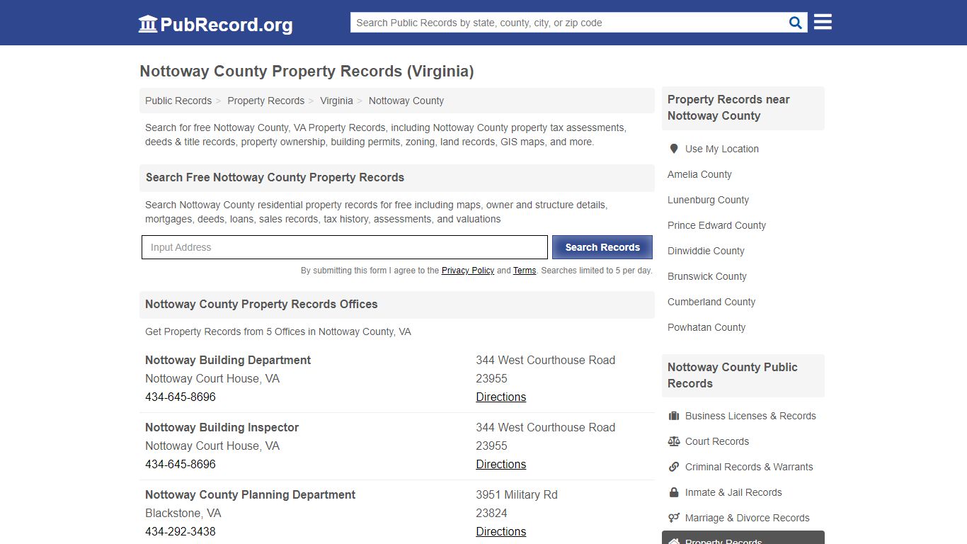 Nottoway County Property Records (Virginia) - PubRecord.org